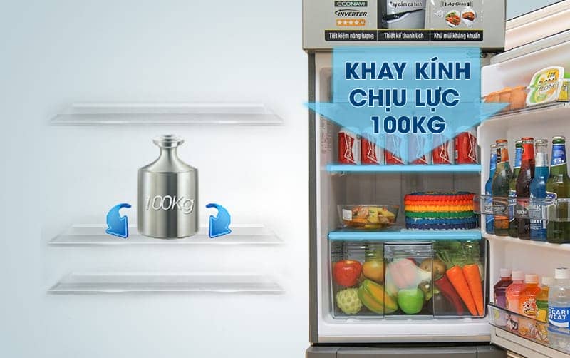 Tủ lạnh Panasonic 152 lít NR-BA178PSVN Khay kính chịu lực