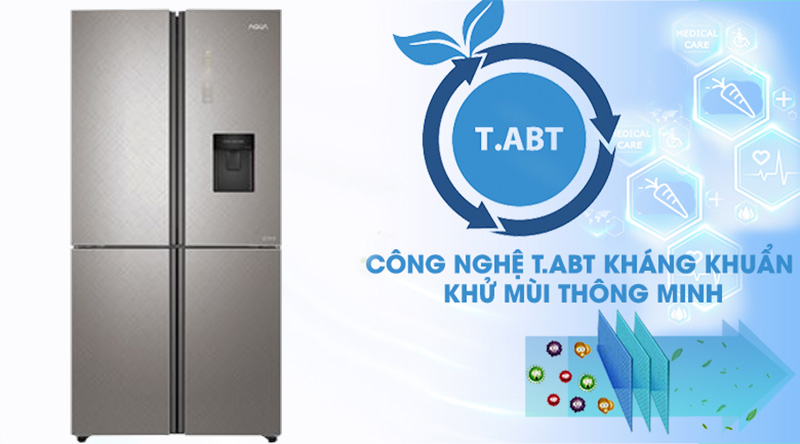 Tủ lạnh Aqua Inverter 456 lít AQR-IGW525EM GP - Loại bỏ mùi hôi với công nghệ diệt khuẩn T.ABT