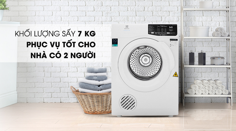 Khối lượng sấy 7 kg - Máy sấy Electrolux 7 Kg EDV705HQWA Khối lượng sấy 7 kg - Máy sấy Electrolux 7 Kg EDV705HQWA