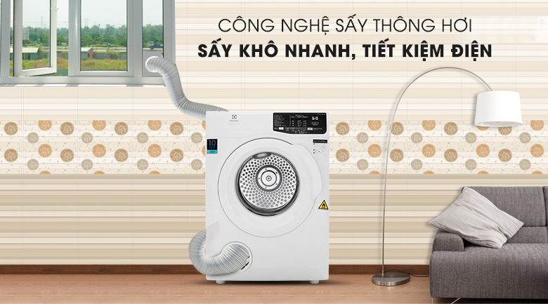Công nghệ sấy thông hơi - Máy sấy Electrolux 7 Kg EDV705HQWA Công nghệ sấy thông hơi - Máy sấy Electrolux 7 Kg EDV705HQWA