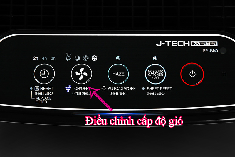 3 cấp độ gió - Máy lọc không khí Sharp FP-JM40V-B
