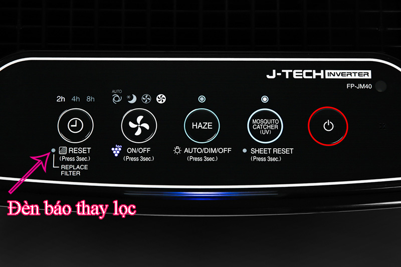 Báo thay lọc - Máy lọc không khí Sharp FP-JM40V-B