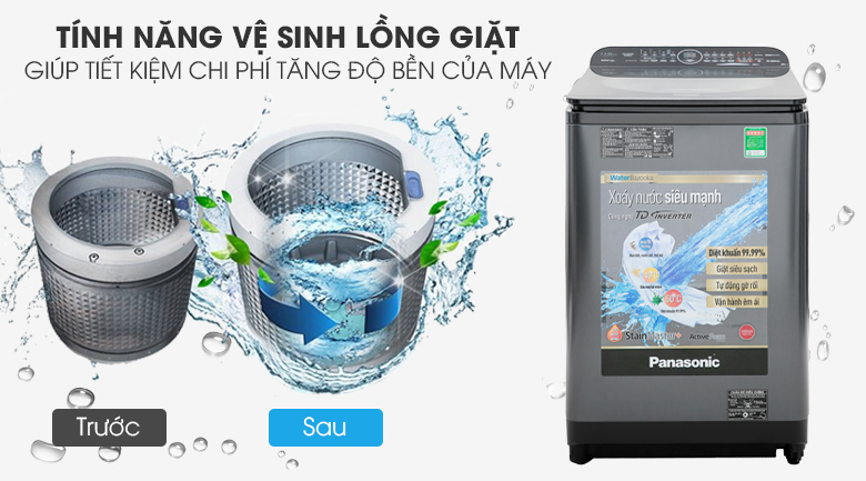 Tự vệ sinh lồng giặt - Máy giặt Panasonic Inverter 11.5 Kg NA-FD11VR1BV Tự vệ sinh lồng giặt - Máy giặt Panasonic Inverter 11.5 Kg NA-FD11VR1BV