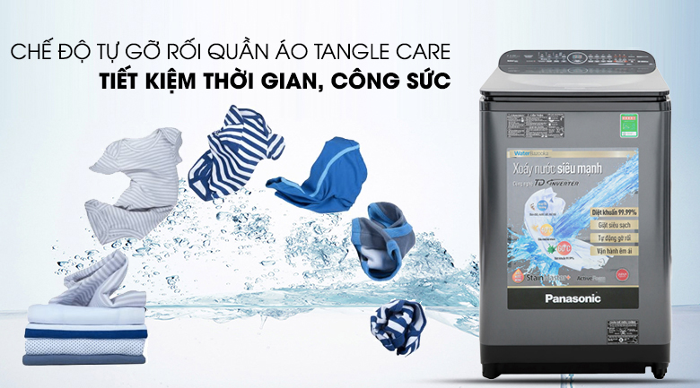 Chế độ Tangle Care tự động gỡ rối - Máy giặt Panasonic Inverter 11.5 Kg NA-FD11VR1BV Chế độ Tangle Care tự động gỡ rối - Máy giặt Panasonic Inverter 11.5 Kg NA-FD11VR1BV