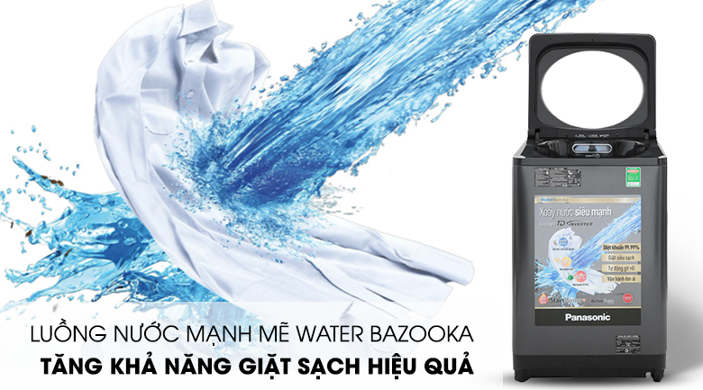 Giặt mạnh mẽ với luồng nước Water Bazooka - Máy giặt Panasonic Inverter 11.5 Kg NA-FD11VR1BV Giặt mạnh mẽ với luồng nước Water Bazooka - Máy giặt Panasonic Inverter 11.5 Kg NA-FD11VR1BV