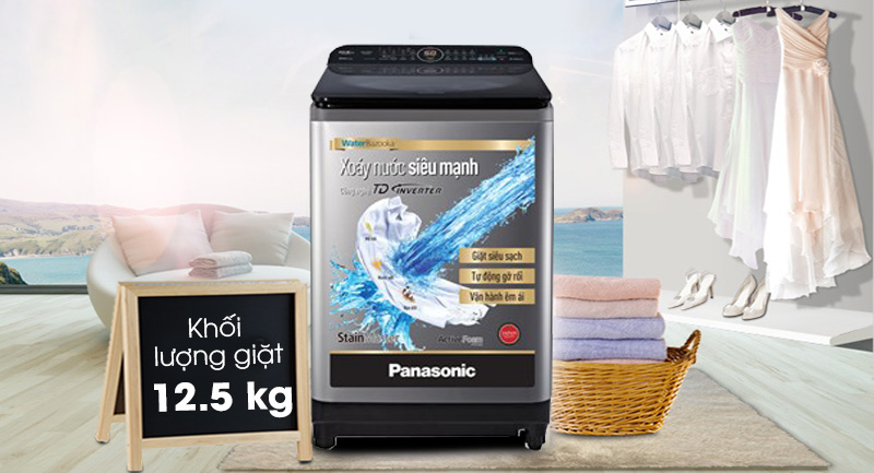 Máy giặt Panasonic Inverter 12.5 Kg NA-FD12XR1LV - Khối lượng giặt 12.5 kg, phù hợp đại gia đình (trên 6 người)