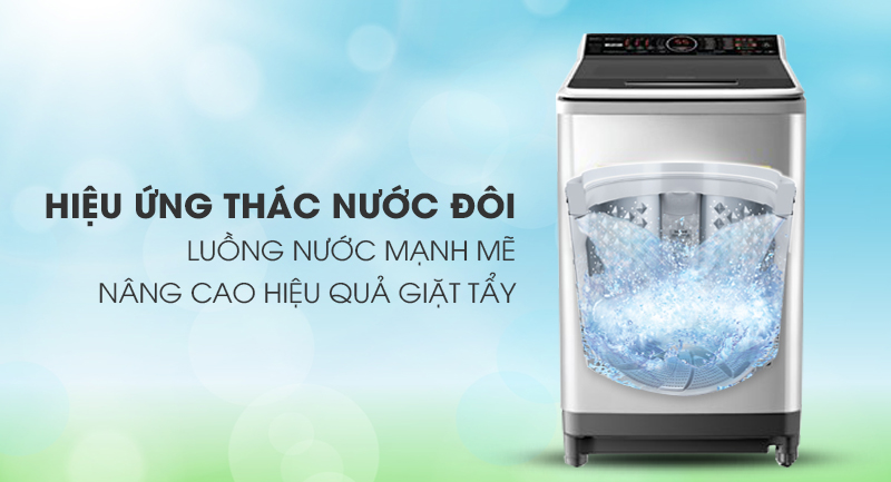 Máy giặt Panasonic Inverter 16 Kg NA-FS16V7SRV-Luồng nước mạnh mẽ nhờ hiệu ứng thác nước đôi Máy giặt Panasonic Inverter 16 Kg NA-FS16V7SRV-Luồng nước mạnh mẽ nhờ hiệu ứng thác nước đôi