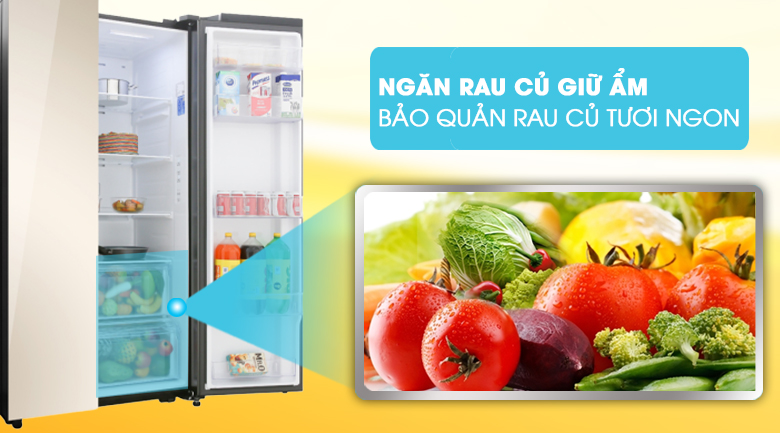 Ngăn rau củ giữ ẩm, bảo quản rau củ tươi ngon - Tủ lạnh Samsung Inverter 647 lít RS62R50014G/SV Ngăn rau củ giữ ẩm, bảo quản rau củ tươi ngon - Tủ lạnh Samsung Inverter 647 lít RS62R50014G/SV