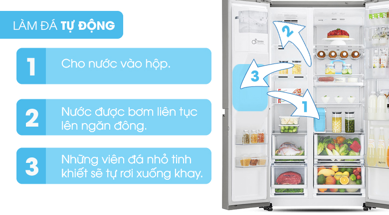 Làm đá tự động - Tủ lạnh Samsung Inverter 617 lít RS64R53012C/SV Làm đá tự động - Tủ lạnh Samsung Inverter 617 lít RS64R53012C/SV