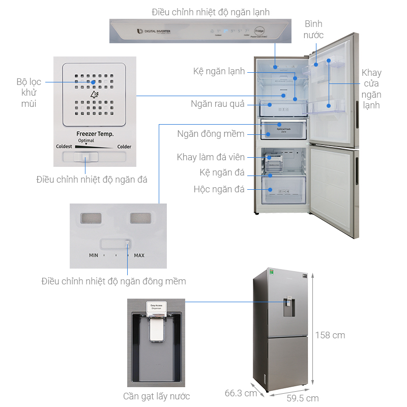 Thông số kỹ thuật Tủ lạnh Samsung Inverter 276 lít RB27N4170S8/SV