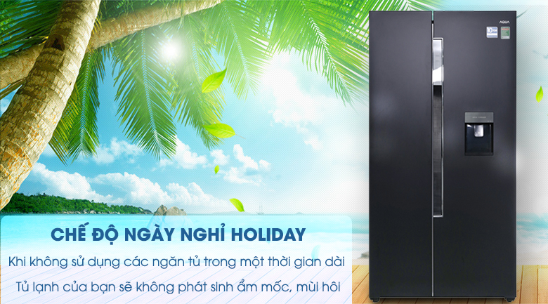 Chức năng ngày nghỉ Holiday - Tủ lạnh Aqua Inverter 557 lít AQR-I565AS BS Chức năng ngày nghỉ Holiday - Tủ lạnh Aqua Inverter 557 lít AQR-I565AS BS
