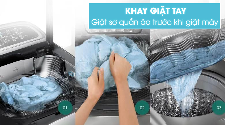 Công nghệ giặt activ dualwash - Máy giặt Samsung 9 kg WA90J5710SG/SV