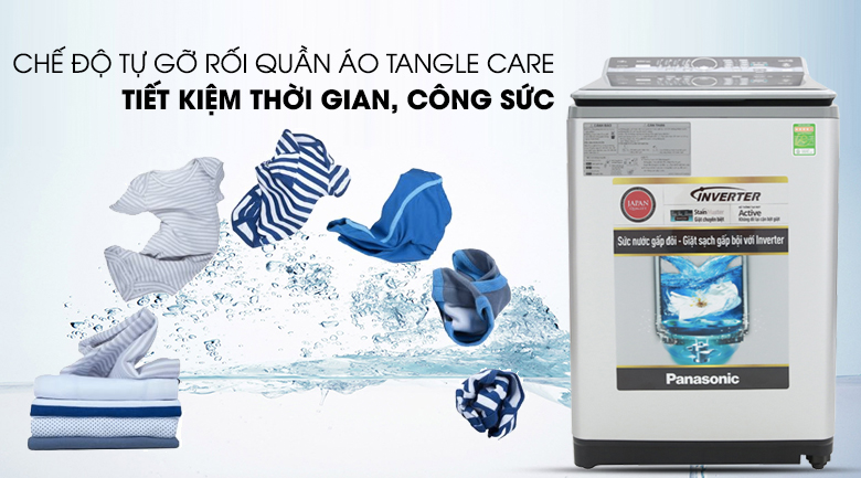 Chế độ tự động gỡ rối Tangle Care - Máy giặt Panasonic Inverter 11.5 Kg NA-FS11X7LRV Chế độ tự động gỡ rối Tangle Care - Máy giặt Panasonic Inverter 11.5 Kg NA-FS11X7LRV