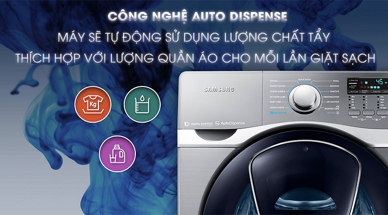 Công nghệ Auto Dispense - Máy giặt Samsung Add Wash Inverter 17 kg WD17J7825KP/SV