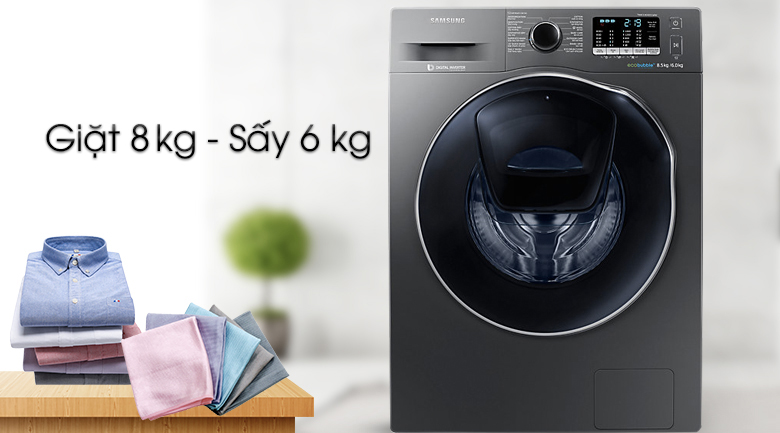 Khối lượng giặt - Máy giặt sấy Samsung AddWash Inverter 8 kg WD85K5410OX/SV