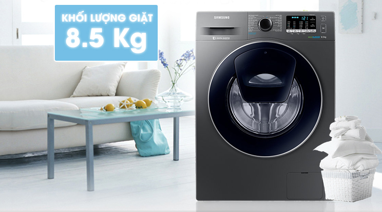 Khối lượng giặt 8.5 kg - Máy giặt Samsung AddWash Inverter 8.5 kg WW85K54E0UX/SV