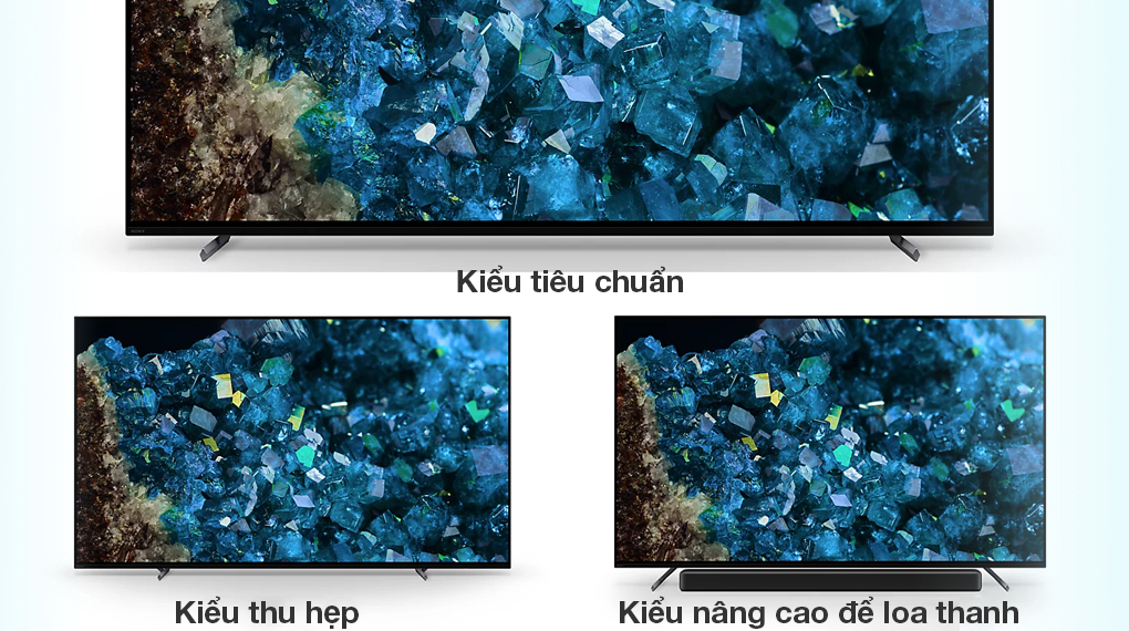 Google Tivi OLED Sony 4K 77 inch 77A80L - Bố trí theo 3 kiểu Google Tivi OLED Sony 4K 77 inch 77A80L - Bố trí theo 3 kiểu