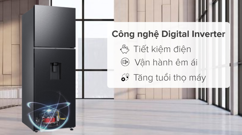 Tủ lạnh Samsung Inverter 345 lít RT35CG5544B1SV - Công nghệ tiết kiệm điện Tủ lạnh Samsung Inverter 345 lít RT35CG5544B1SV - Công nghệ tiết kiệm điện