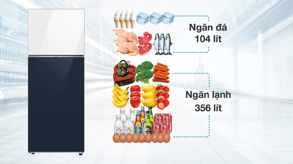 Tủ lạnh Samsung Inverter 460 lít RT47CB66868ASV - Dung tích Tủ lạnh Samsung Inverter 460 lít RT47CB66868ASV - Dung tích