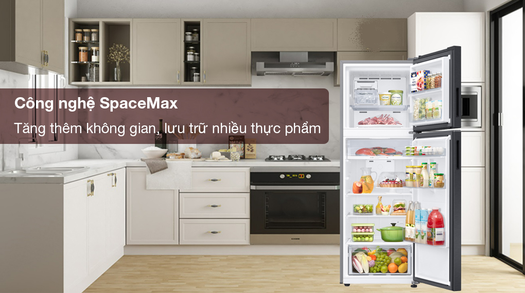 Tủ lạnh Samsung Inverter 348 lít RT35CG5424B1SV - Công nghệ SpaceMax tăng thêm không gian giúp lưu trữ nhiều thực phẩm hơn Tủ lạnh Samsung Inverter 348 lít RT35CG5424B1SV - Công nghệ SpaceMax tăng thêm không gian giúp lưu trữ nhiều thực phẩm hơn
