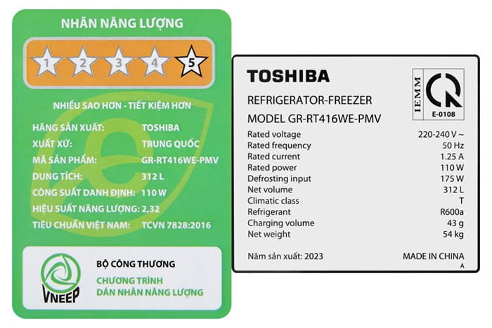 Tủ lạnh Toshiba Inverter 312 lít GR-RT416WE-PMV-06 (1)